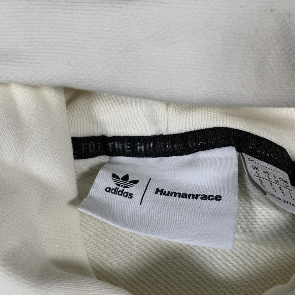 Adidas‎ Humanrace Hoodie Mens Small White Pharrell Williams Pullover Embroidered